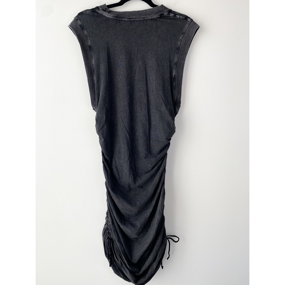 Anthropologie Daily Practice Ruched Mini Dress XL Stonewash Black Casual Sporty - Picture 8 of 14